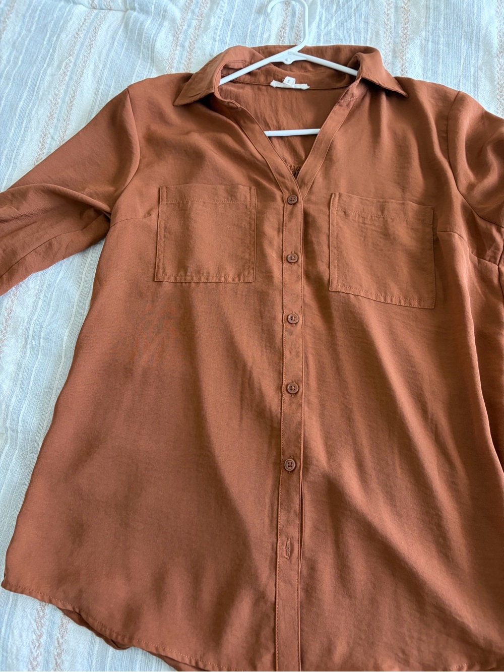 Maurices Rust Brown Button-Front Casual Shirt